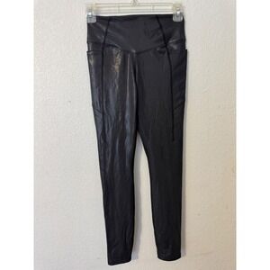 PINK ACTIVE Women's High Waisted Pocket Leggings Black‎ Metallic  XS